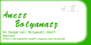 anett bolyanatz business card